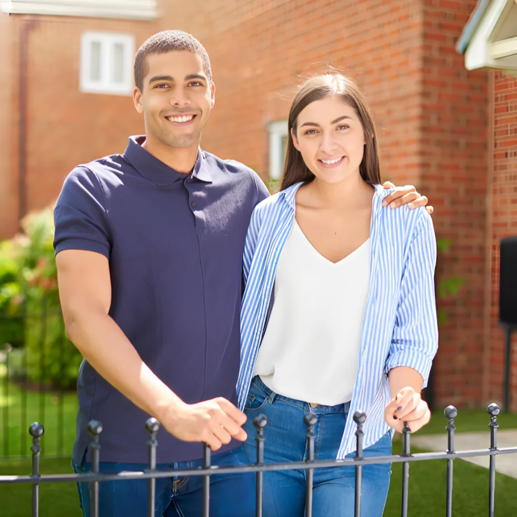 Image showing a homeowner admiring their newly installed fence in Phoenix.