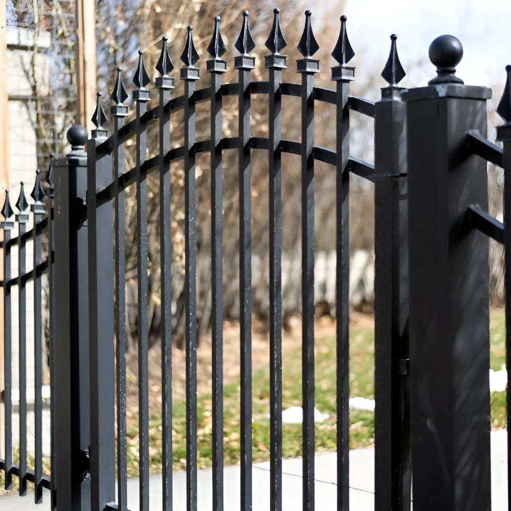 An image showing traditional single and double swing gates for commercial use.