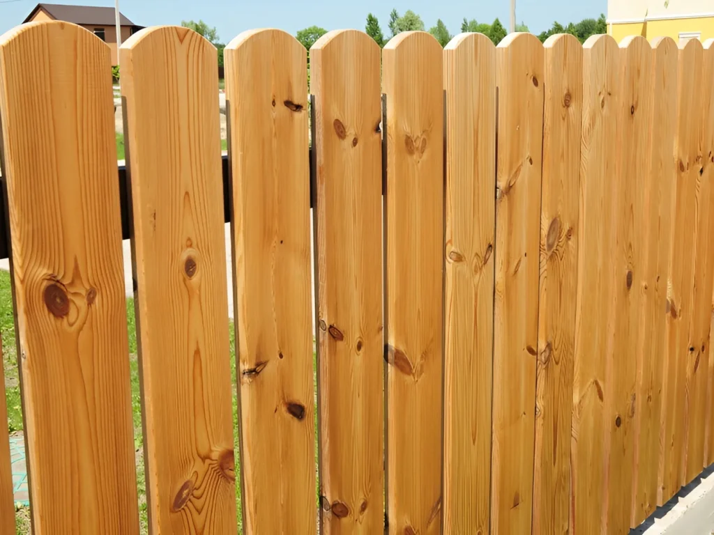 An image showing a type of wood fence.