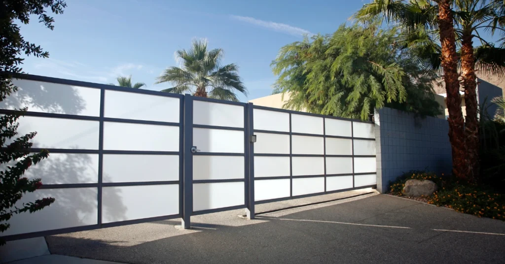 Image of a modern Arizona home security fence.