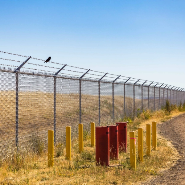Image of secure commercial property with perimeter fencing.