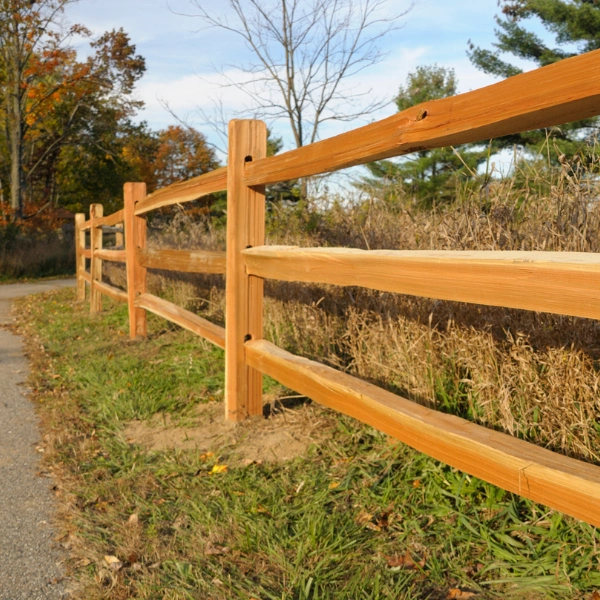 Image showing a split rail fence enclosing an Arizona yard.