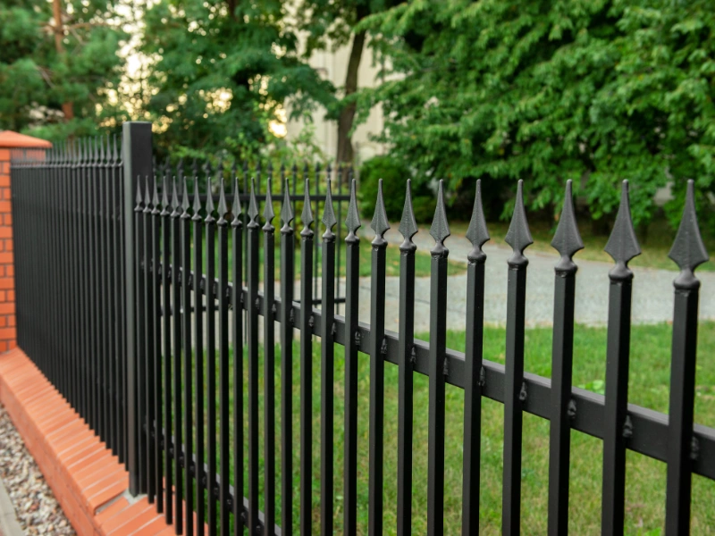 A commercial perimeter security fence.