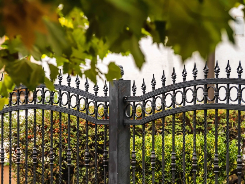 A custom wrought iron fence installed at an upscale Phoenix home.