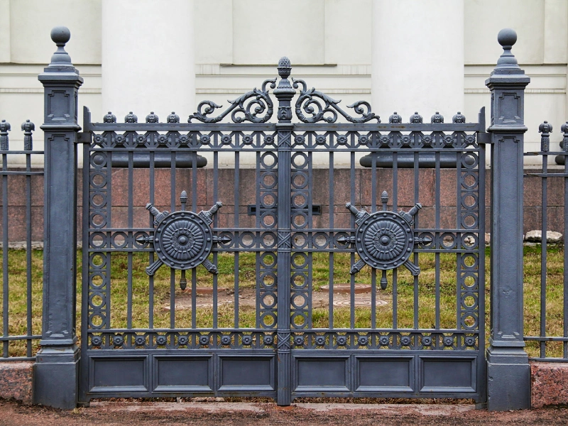 A custom wrought iron ornamental fence installed at a Scottsdale luxury home.