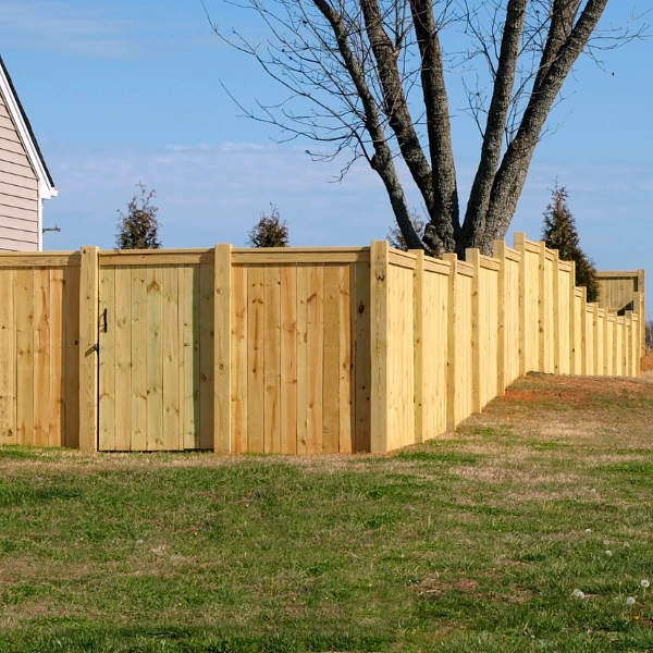 Residential fence height measurement and property boundary layout.